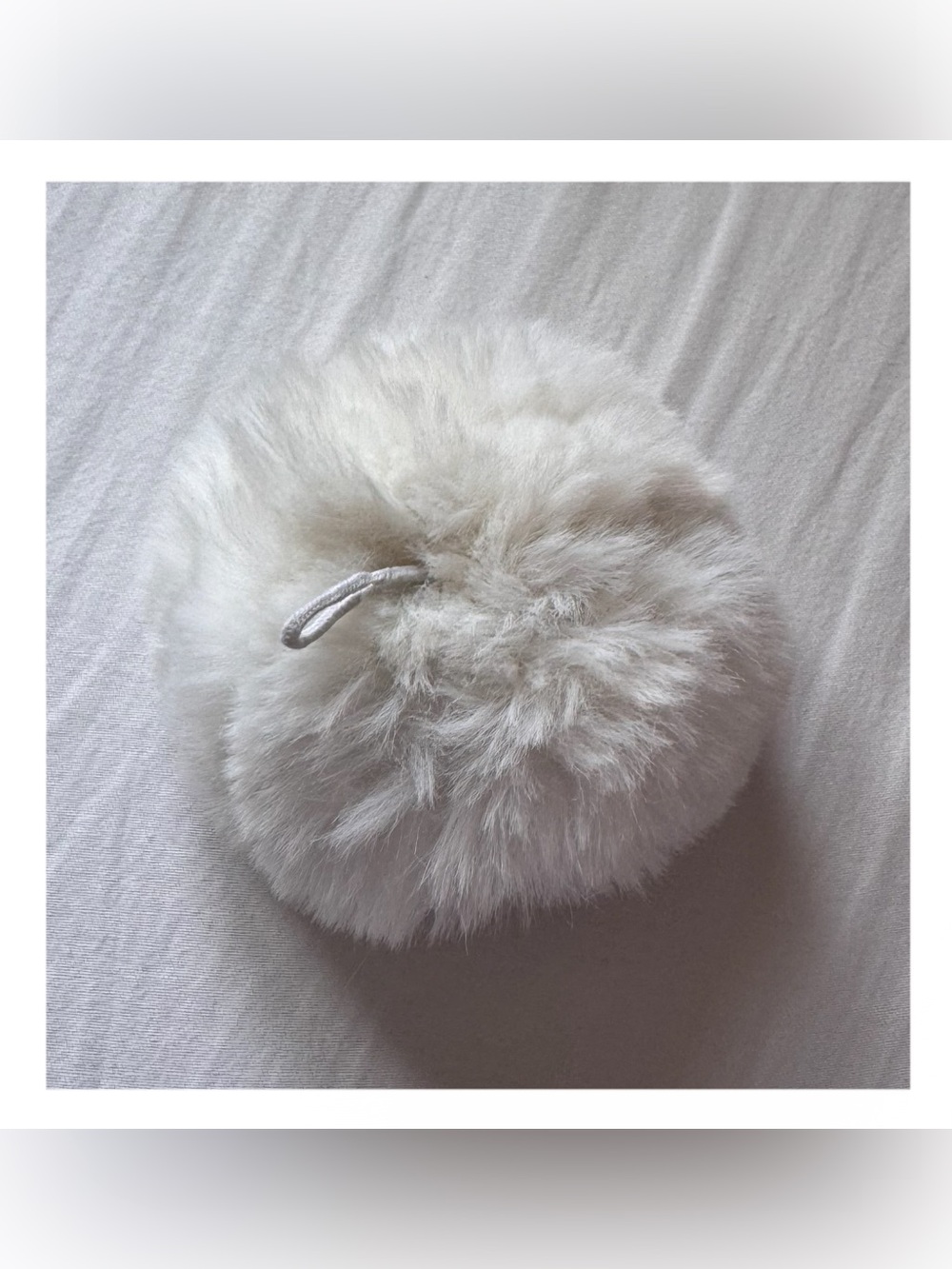 White Pom Pom Keychain